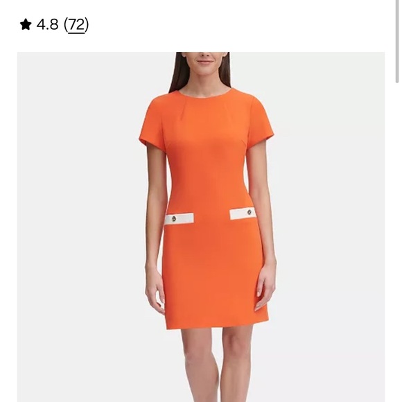 Tommy Hilfiger Orange Mini Dress with White Details - Picture 7 of 7